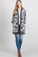 S XXXL Cow Print Long Sleeve Cardigan