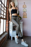 S 2X 3X - Black & Gold Leopard Joggers