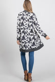 S XXXL Cow Print Long Sleeve Cardigan