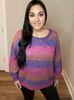 S XL Bright Color Stripes Sweater