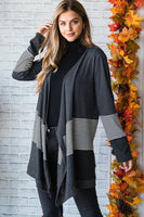 XXXL Long Sleeve Asymmetrical Open Cardigan