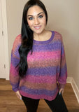 S XL Bright Color Stripes Sweater