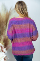 S XL Bright Color Stripes Sweater