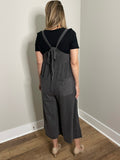 M “The Jan”, Charcoal Wide Leg Romper