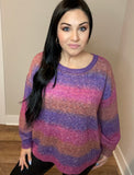 S XL Bright Color Stripes Sweater