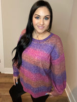 S XL Bright Color Stripes Sweater