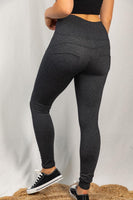 Small Only Charcoal Zipper Leggings with Back Pockets