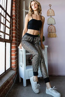 S 2X 3X - Black & Gold Leopard Joggers