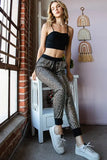 S 2X 3X - Black & Gold Leopard Joggers