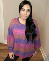 S XL Bright Color Stripes Sweater