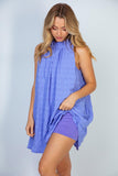 S XL Sleeveless Solid Woven Flowy Dress