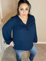 S M 3X High Low Bubble Sleeve Blouse