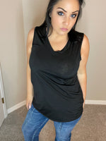 Small Only - Sleeveless Bulgari Solid Black V-Neck