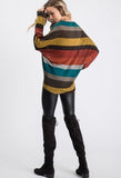 XXL XXXL - Slouchy Striped Dolman Long Sleeve