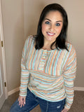 XXL XXXL - Dolman Of Colors Striped Knit Top