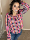 M L Only - Over The Workplace Rainbow Blouse