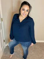 S M 3X High Low Bubble Sleeve Blouse
