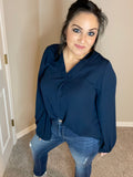 S M 3X High Low Bubble Sleeve Blouse