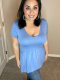 Small Only - Indigo Blue Babydoll Top