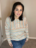 XXL XXXL - Dolman Of Colors Striped Knit Top