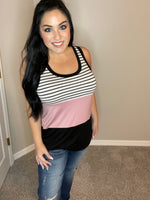 XXL Only - Solid & Stripe Tank Top