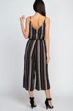 Small Only - Striped Tank Top Jumpsuit With Wide Leg