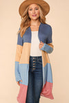 2X 3X French Terry Color Block Cardigan
