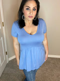 Small Only - Indigo Blue Babydoll Top