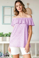 Small XXXL Lavender Ruffled Sleeve