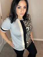 Small Only - Solid Slender Stripes & Animal Print Top