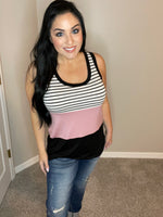 XXL Only - Solid & Stripe Tank Top